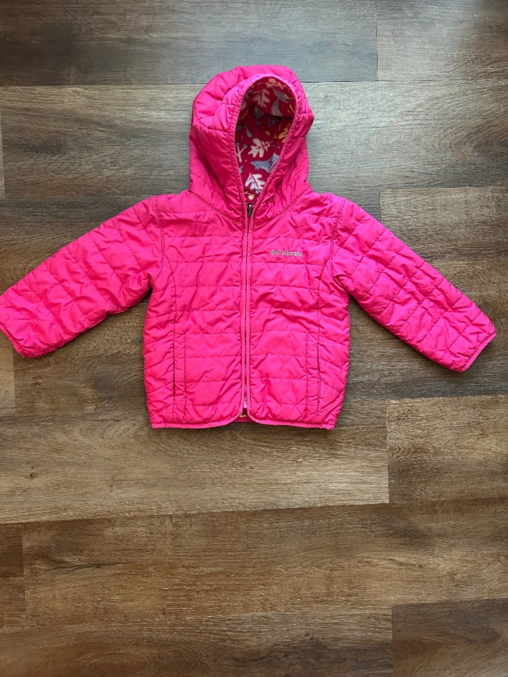 Columbia Reversible Hooded Puffer Jacket Girls Size 4T